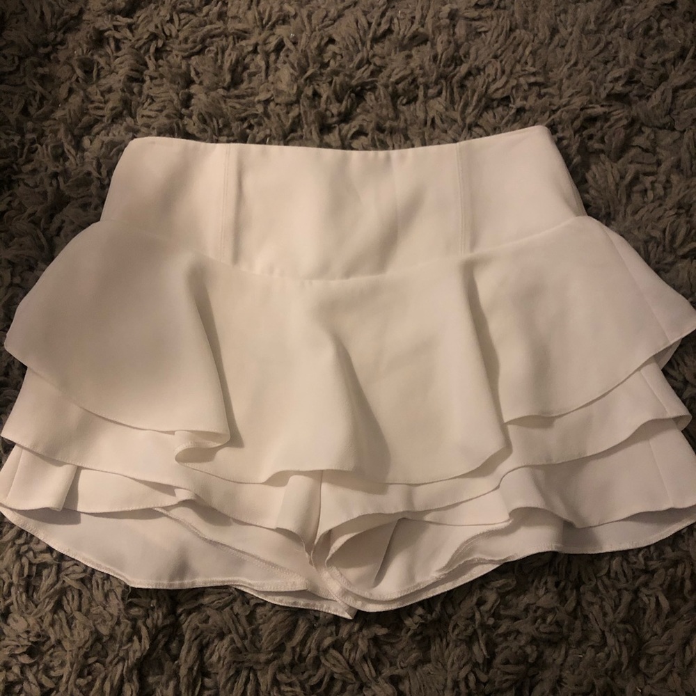 Zara white Ruffle Skort